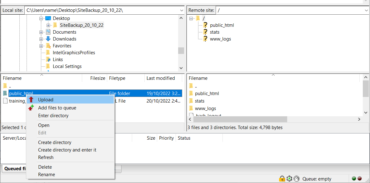 Tip – Restoring from a WordPress file & database backup source image 9
