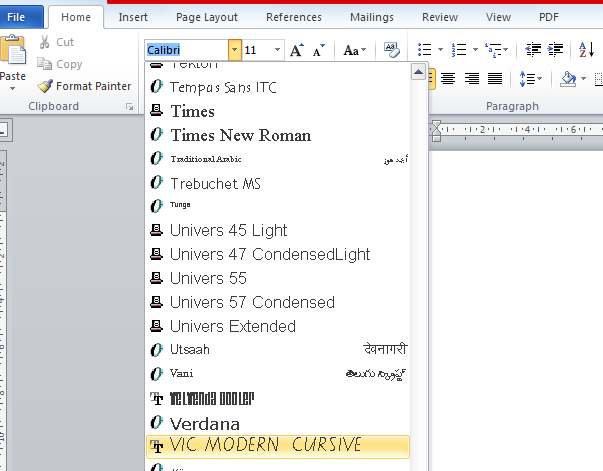 Add Victorian Modern Cursive Script font in Word source image 1