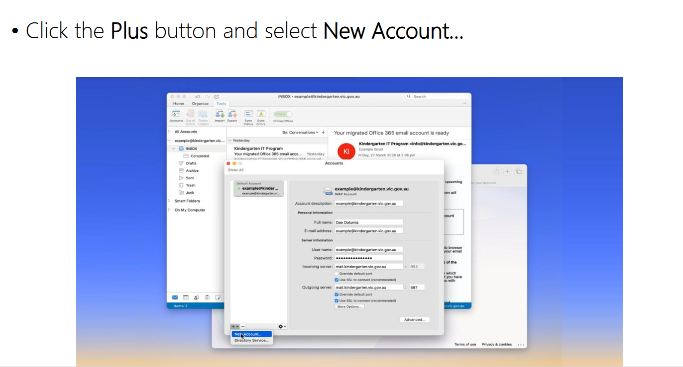 Access 365 email account in Outlook for Mac source image 4