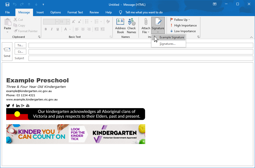 Tip – Add the Kindergarten Tick to your email signature source image 12
