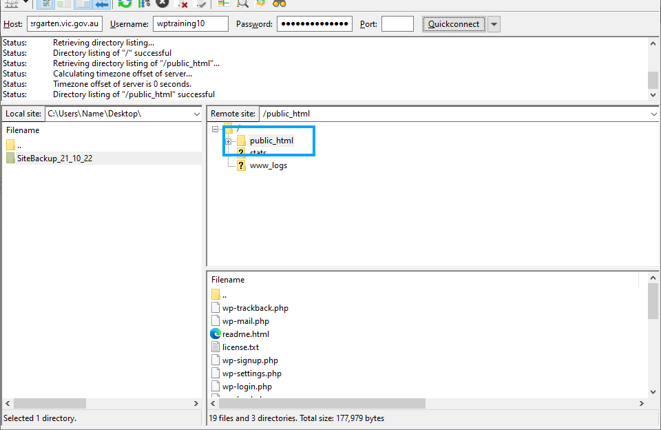 Tip – Making a WordPress file & database backup source image 8