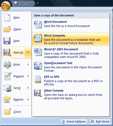 Creating a Template in Microsoft Office Word 2007 source image 2