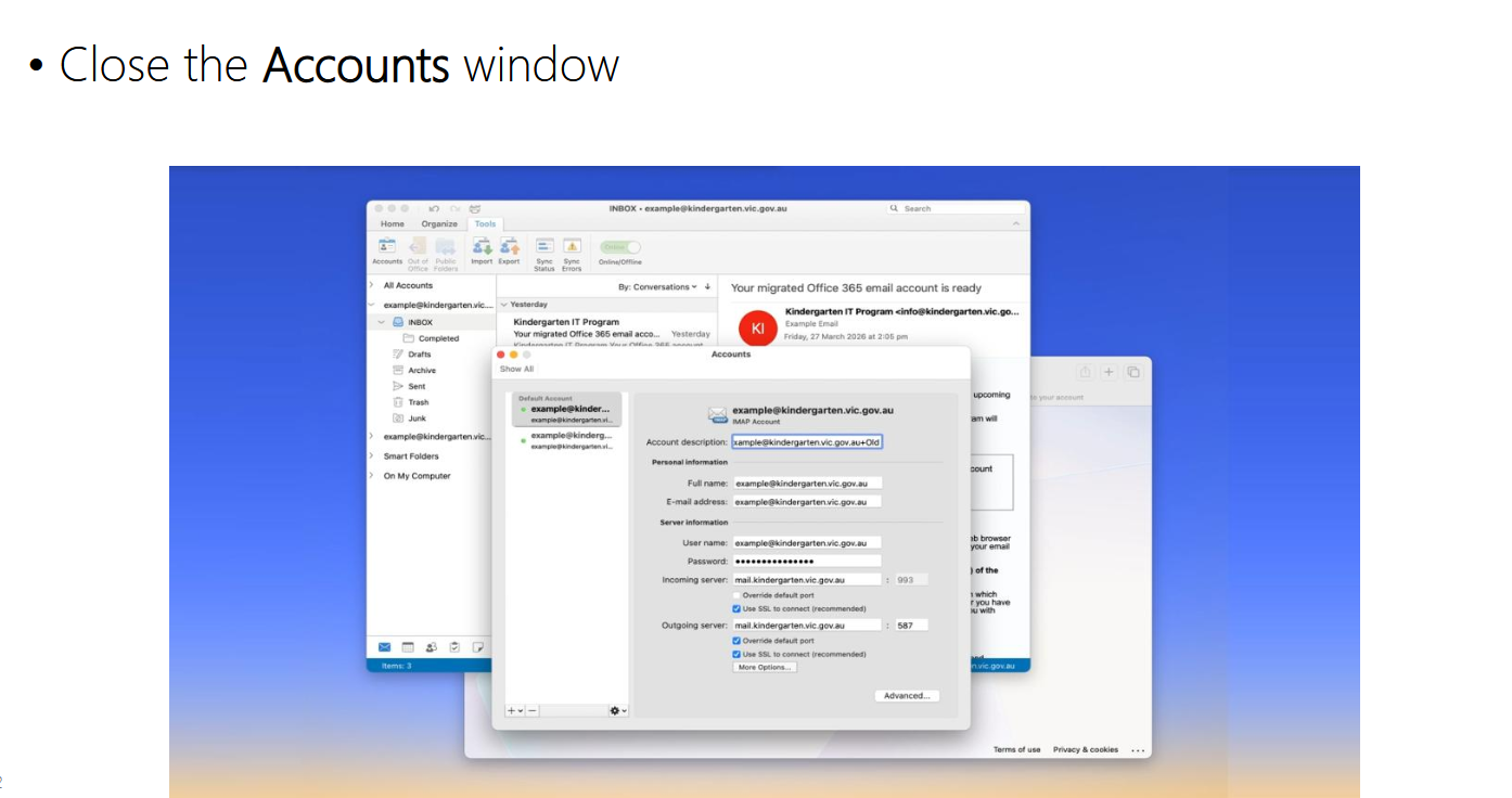 Access 365 email account in Outlook for Mac source image 9