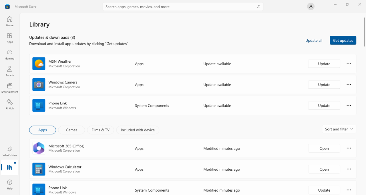 Tip – Remember to update apps from the Microsoft Store source image 1