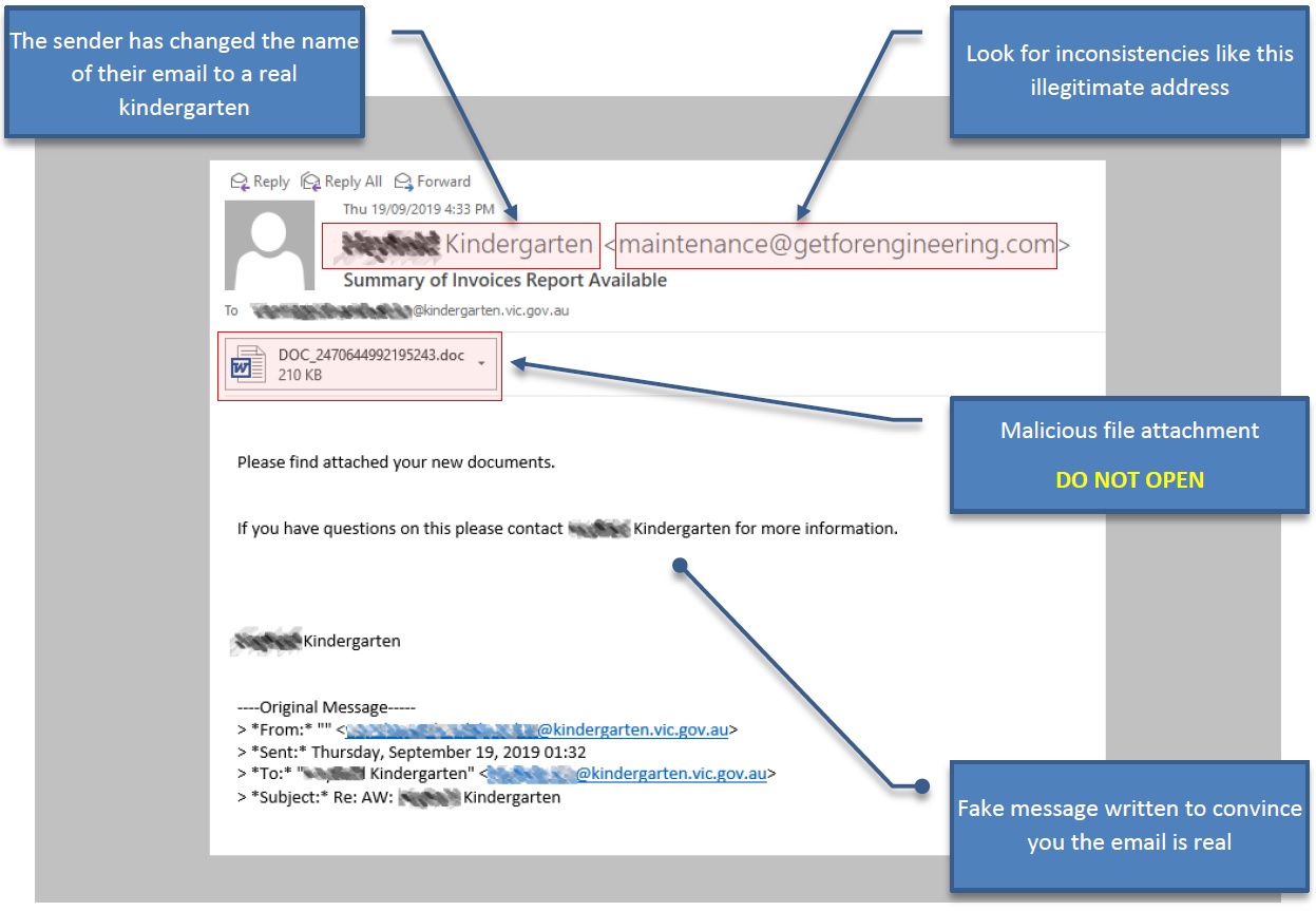Scam emails targeting kindergartens source image 1